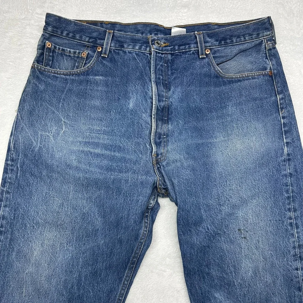 Levi's 501XX Jeans Men's Blue Denim Pockets Classic Straight Button Fly‎ - 38X29